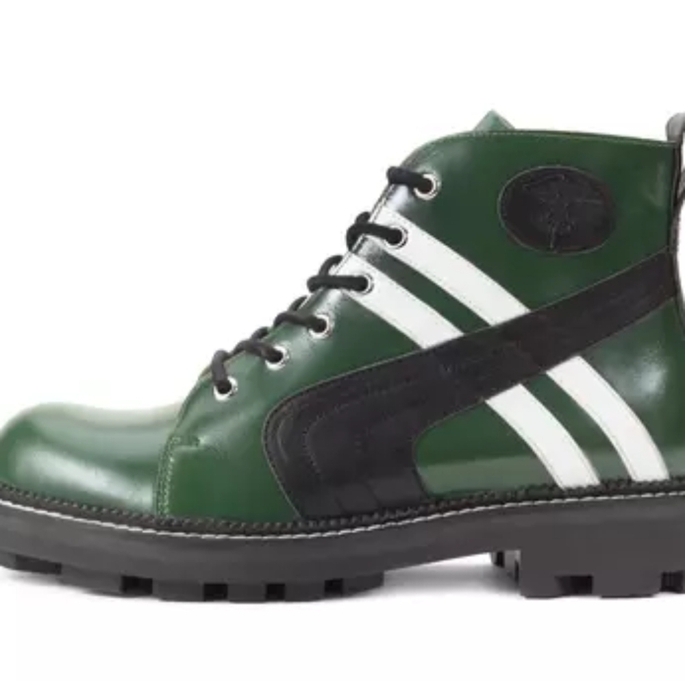 Green and Black Men's Boots
